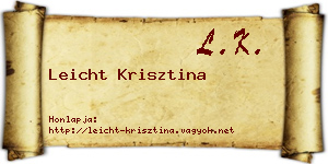 Leicht Krisztina névjegykártya